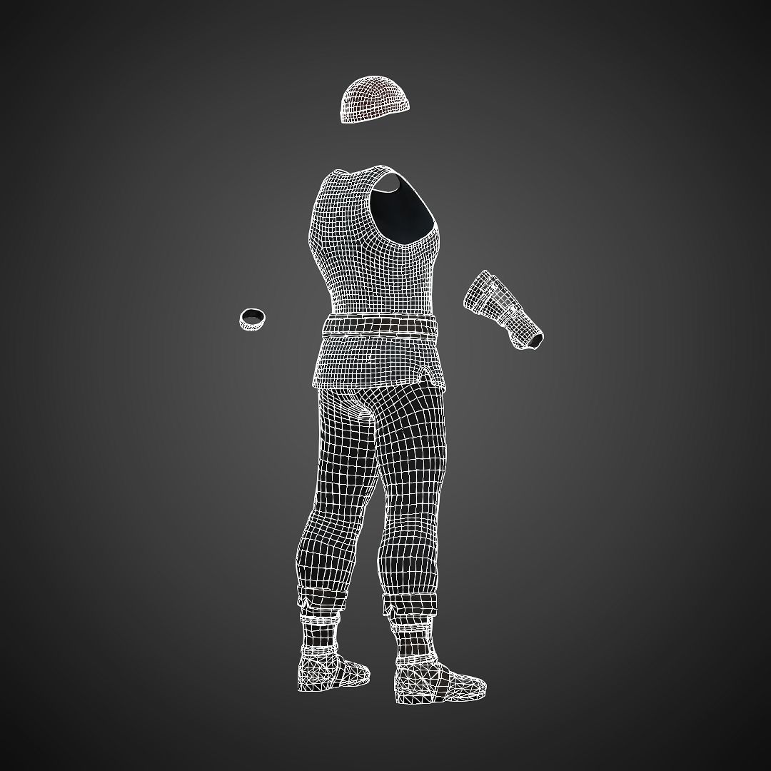 The Blacksmith Male - Fantasy Clothing Low-poly 3D model_4