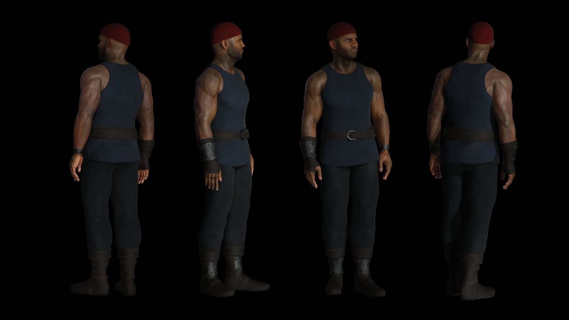 The Blacksmith Male - Fantasy Clothing Low-poly 3D model_9