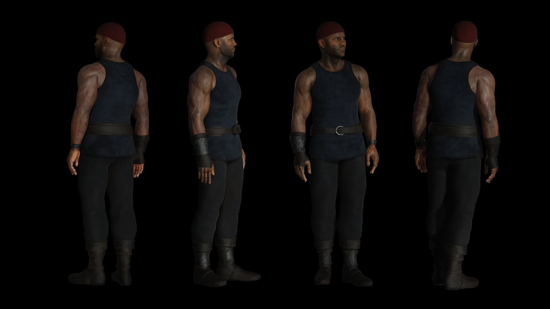 The Blacksmith Male - Fantasy Clothing Low-poly 3D model_10