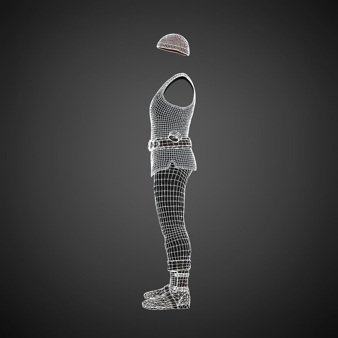 The Blacksmith Male - Fantasy Clothing Low-poly 3D model_7