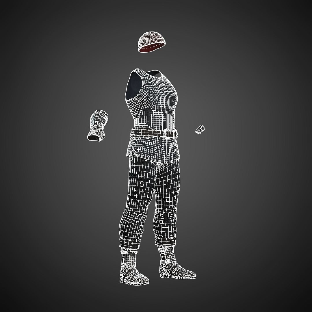 The Blacksmith Male - Fantasy Clothing Low-poly 3D model_2