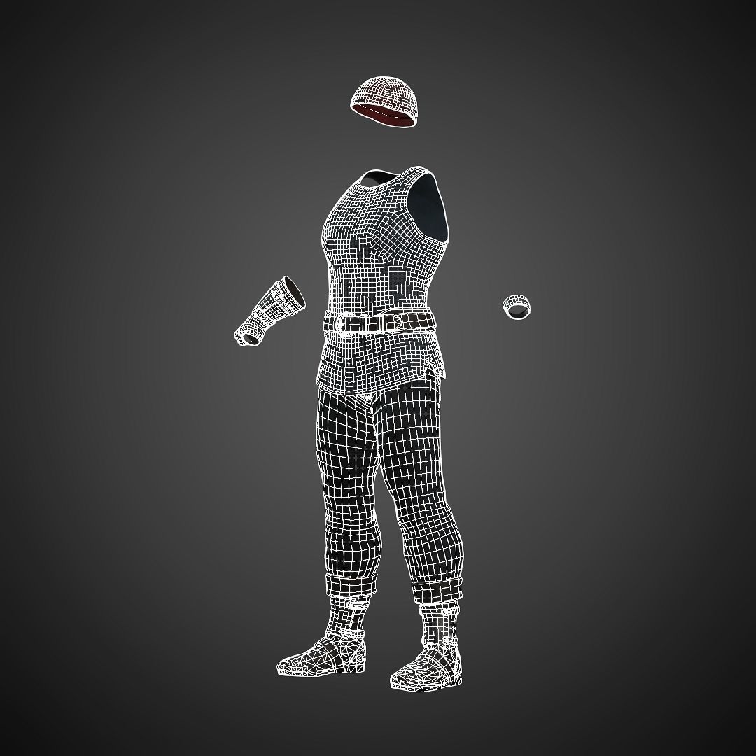 The Blacksmith Male - Fantasy Clothing Low-poly 3D model_8