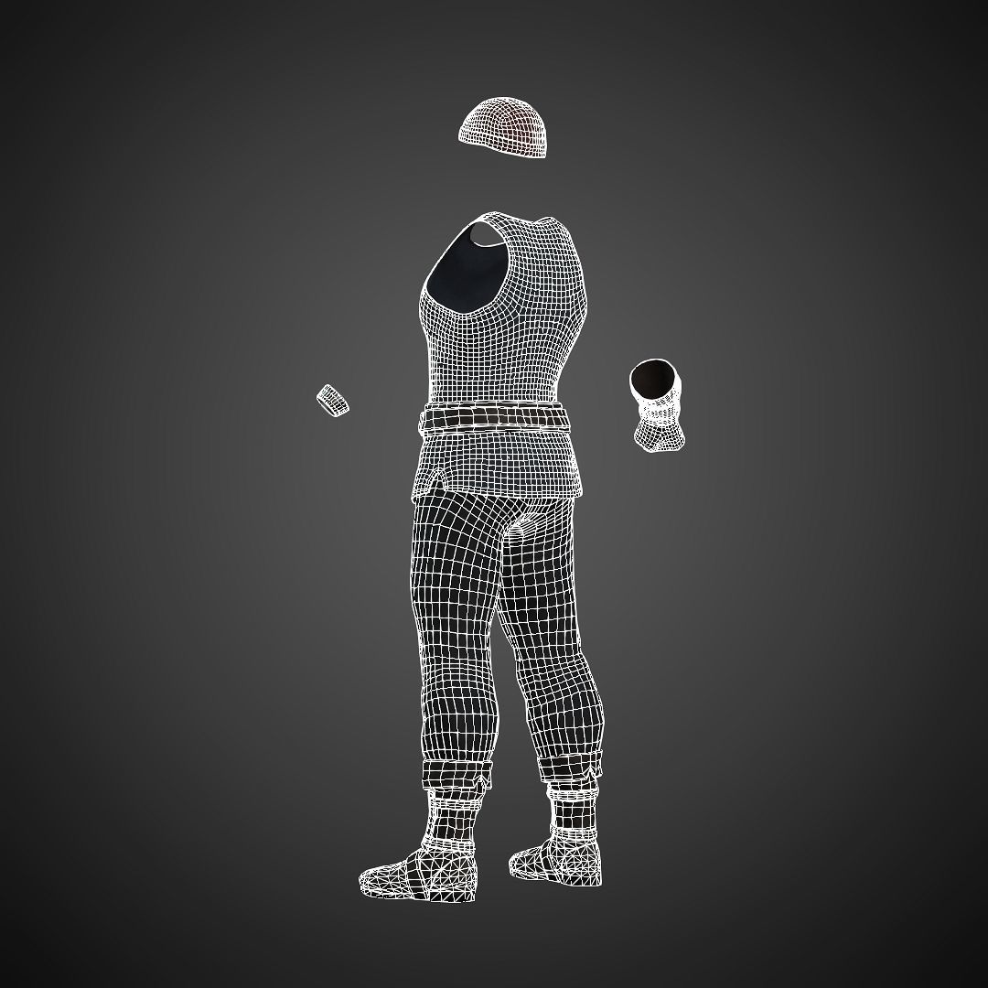The Blacksmith Male - Fantasy Clothing Low-poly 3D model_6