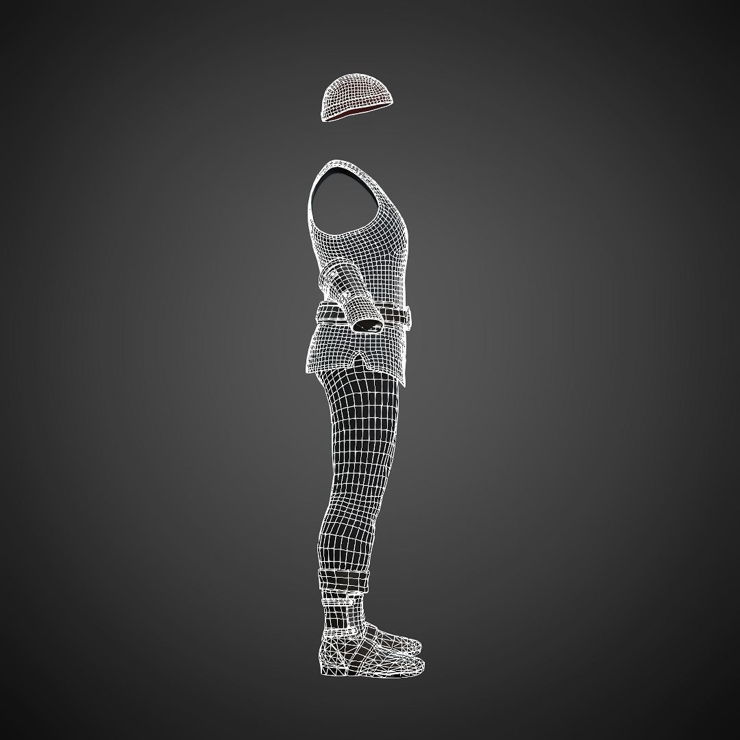 The Blacksmith Male - Fantasy Clothing Low-poly 3D model_3