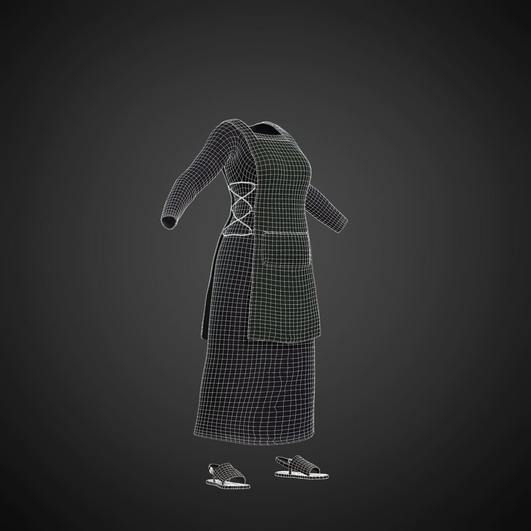 The Merchant Female - Fantasy Clothing Low-poly 3D model_2