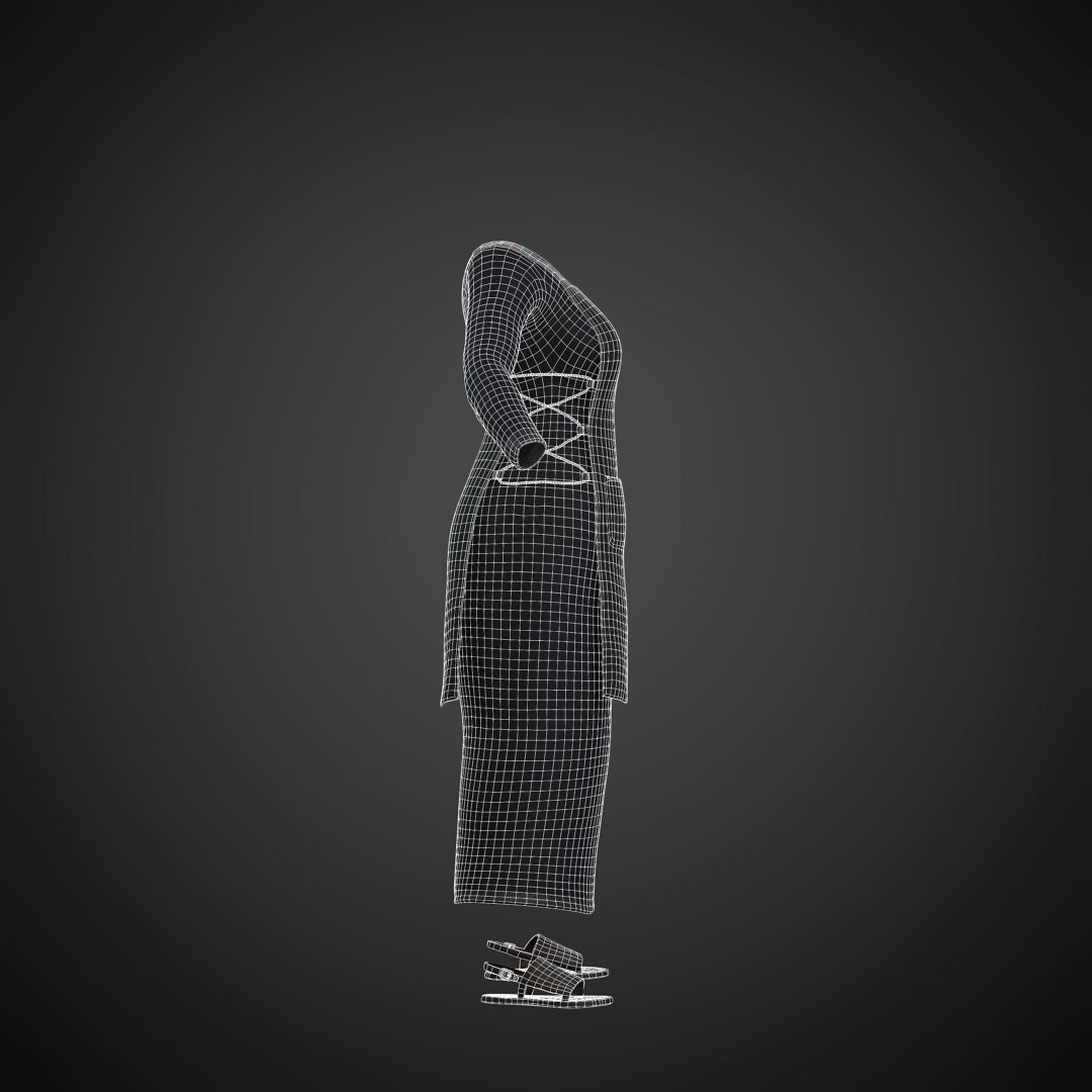 The Merchant Female - Fantasy Clothing Low-poly 3D model_3