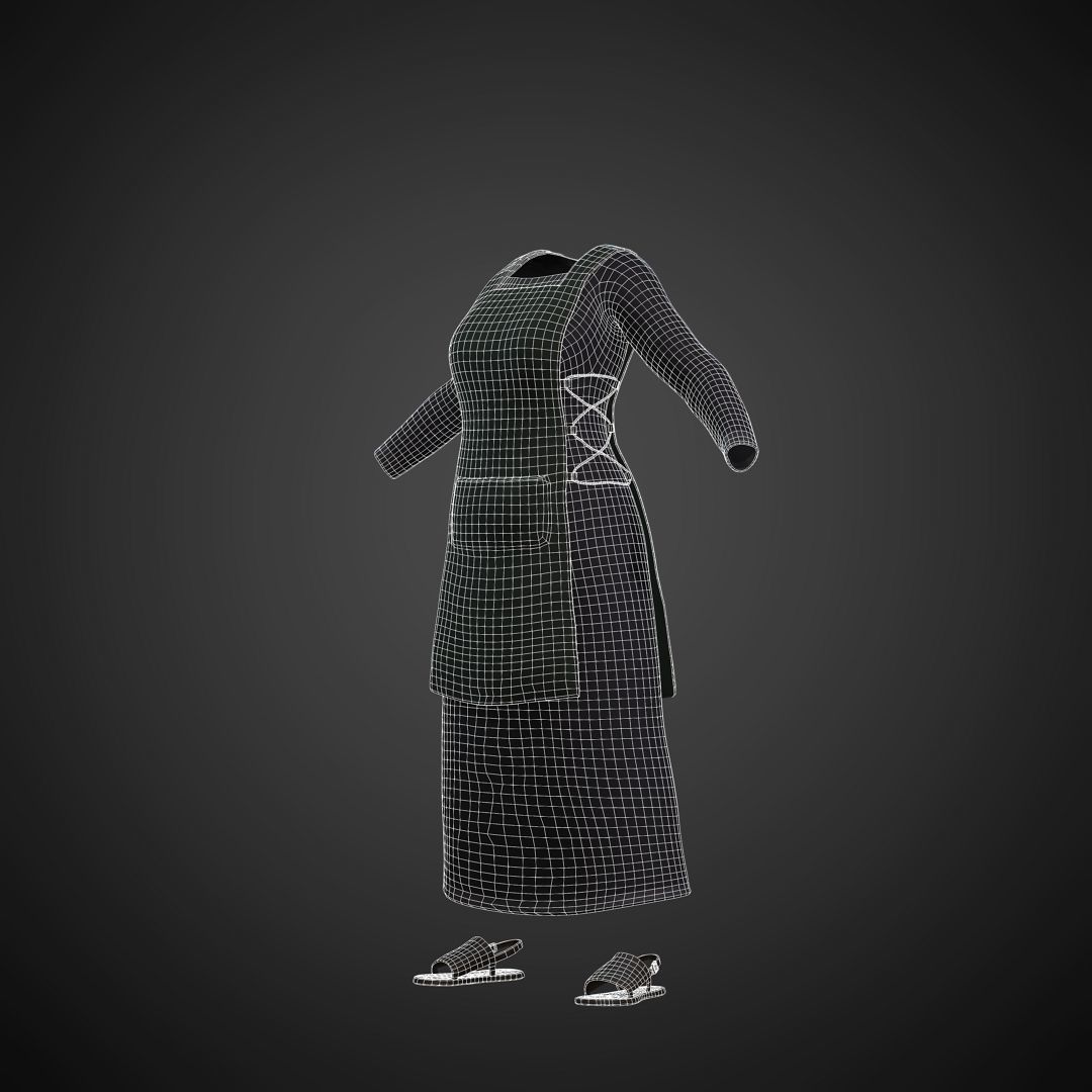 The Merchant Female - Fantasy Clothing Low-poly 3D model_8