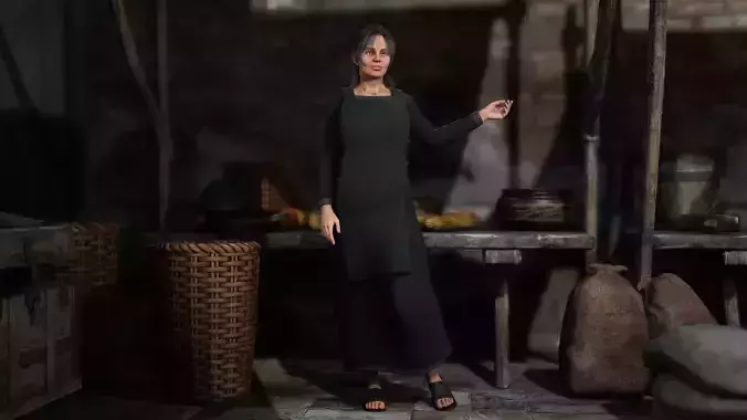 The Merchant Female - Fantasy Clothing Low-poly 3D model