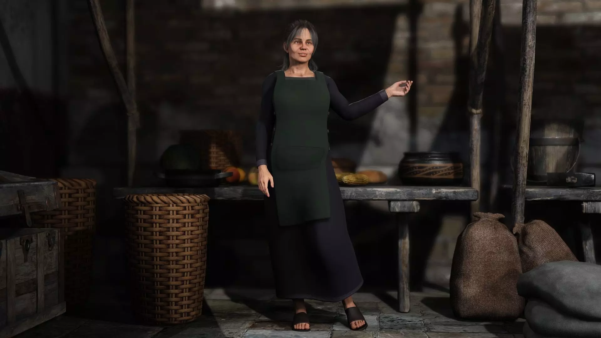 The Merchant Female - Fantasy Clothing Low-poly 3D model_0