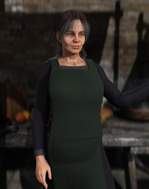 The Merchant Female - Fantasy Clothing Low-poly 3D model_13