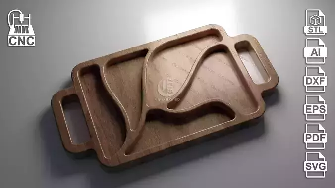 Serving Tray 4 - Files for CNC 3D model