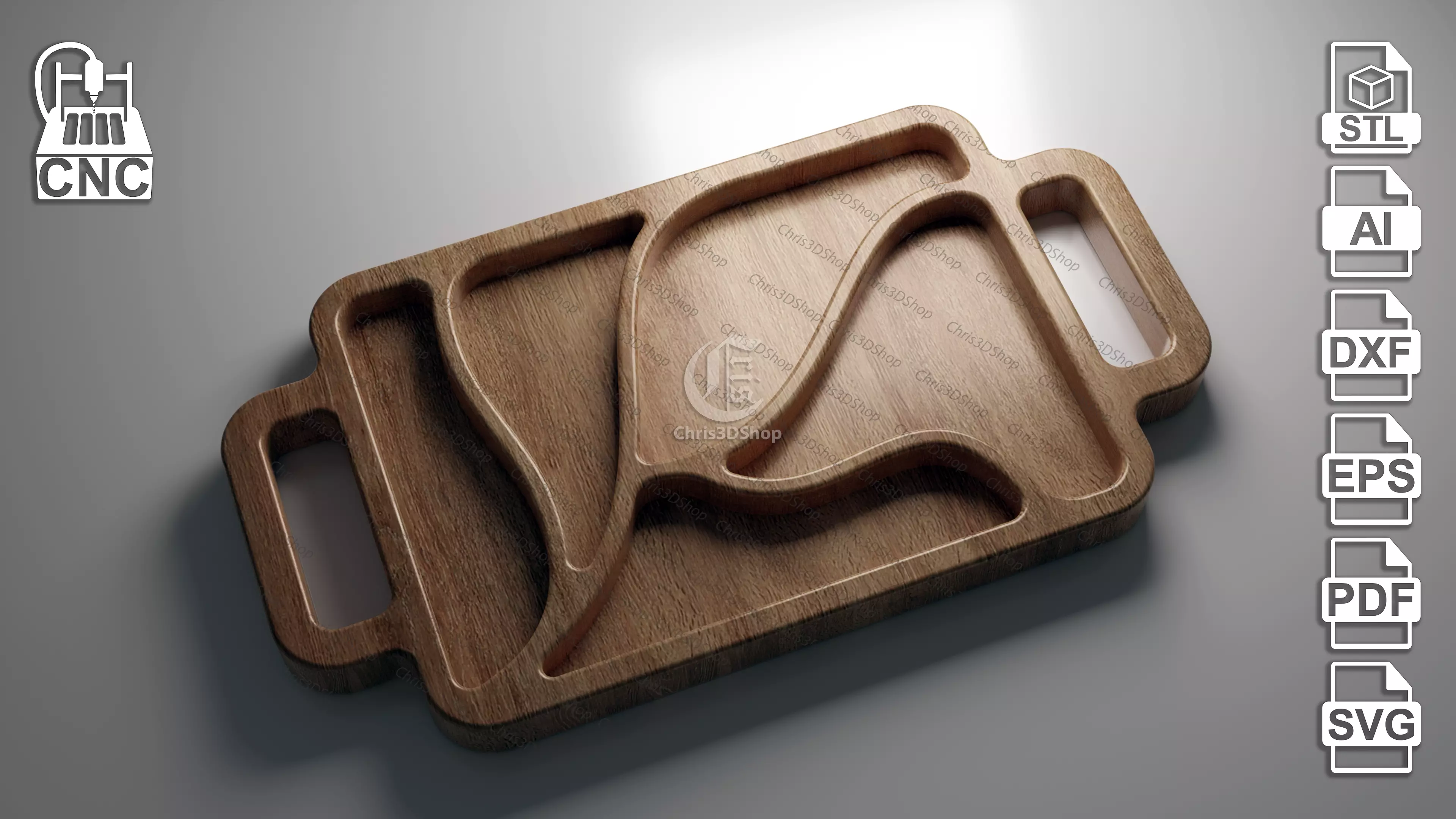 Serving Tray 4 - Files for CNC 3D model_0