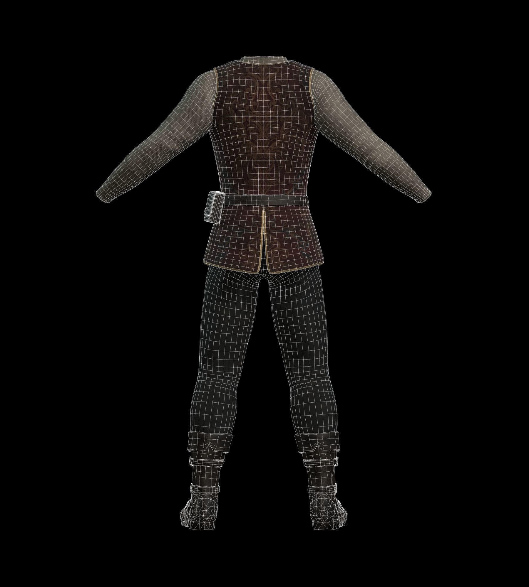The Merchant Male - Fantasy Clothing Low-poly 3D model_12