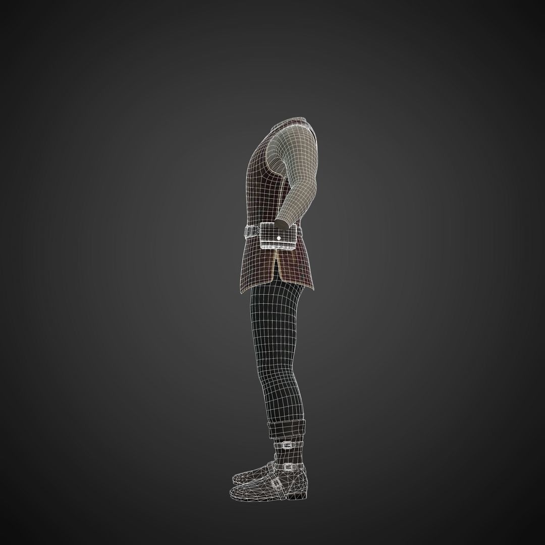 The Merchant Male - Fantasy Clothing Low-poly 3D model_7