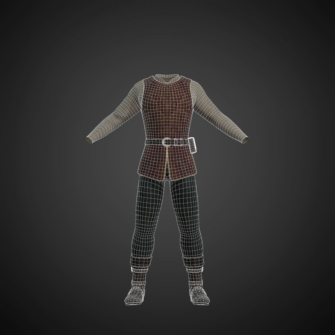 The Merchant Male - Fantasy Clothing Low-poly 3D model_1