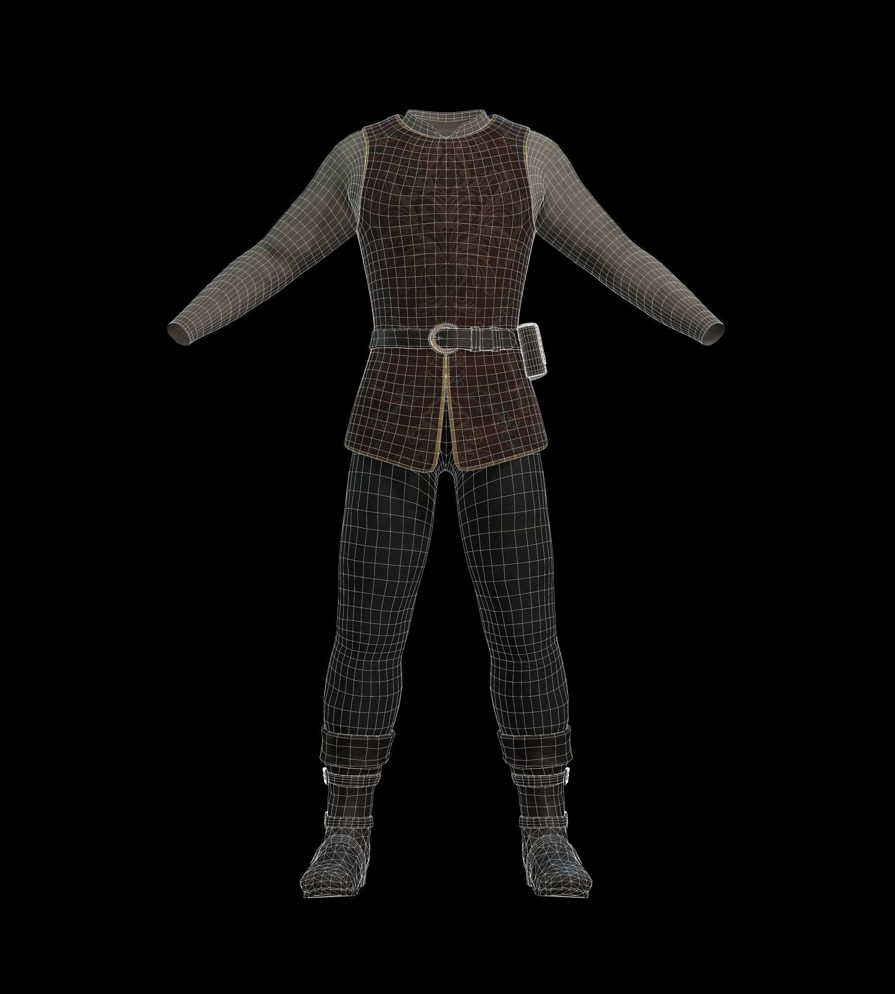 The Merchant Male - Fantasy Clothing Low-poly 3D model_11