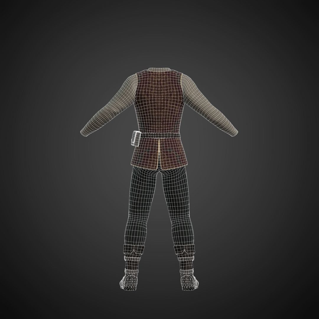 The Merchant Male - Fantasy Clothing Low-poly 3D model_5