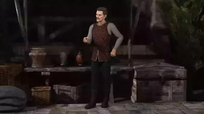 The Merchant Male - Fantasy Clothing Low-poly 3D model