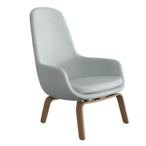 Era Wooden Lounge High Chair 3D model