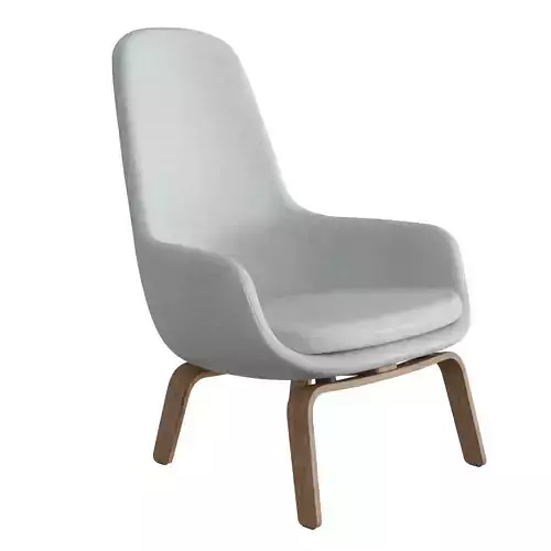 Era Wooden Lounge High Chair 3D model