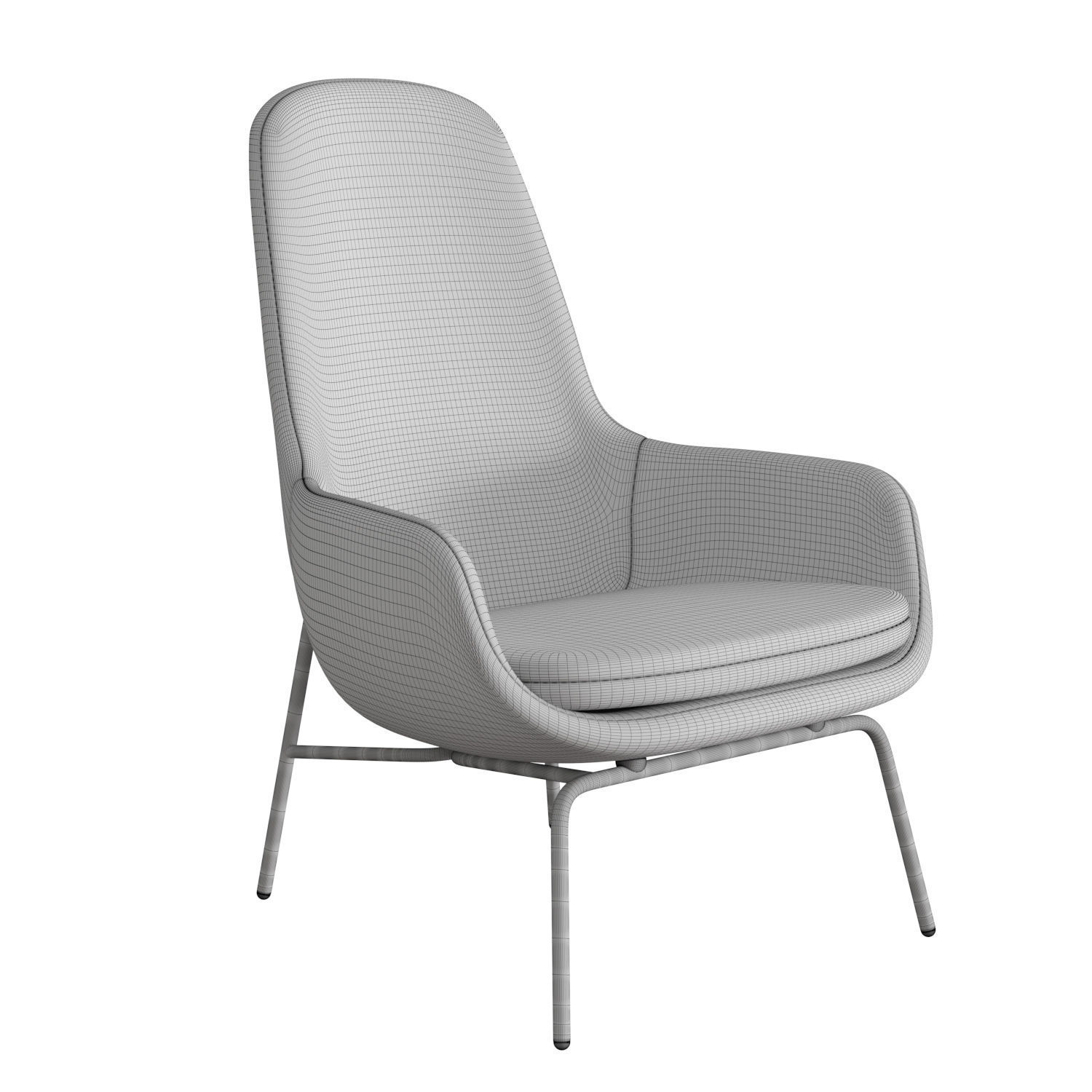 Era Steel Lounge High Chair 3D model_4