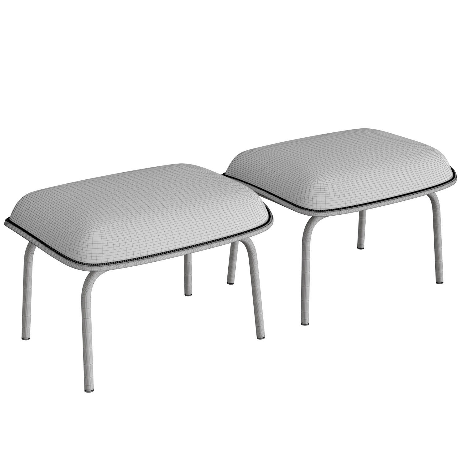 Pad Footstool 3D model_4