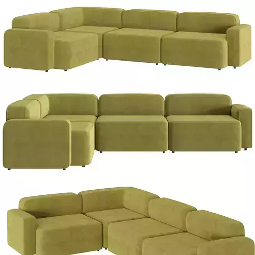 Rope Sofa 3 Seater Corner 3D model Rope Sofa 3 Seater Corner 3D model
