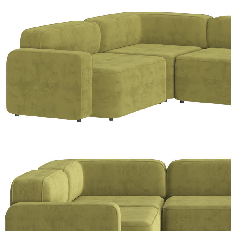 Rope Sofa 3 Seater Corner 3D model_1