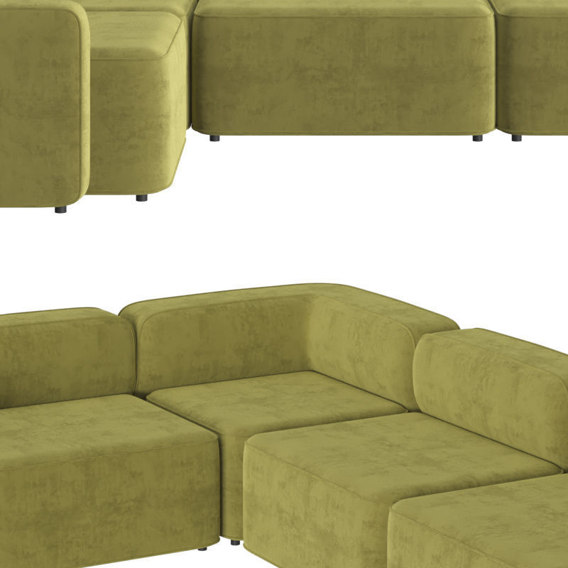 Rope Sofa 3 Seater Corner 3D model_3