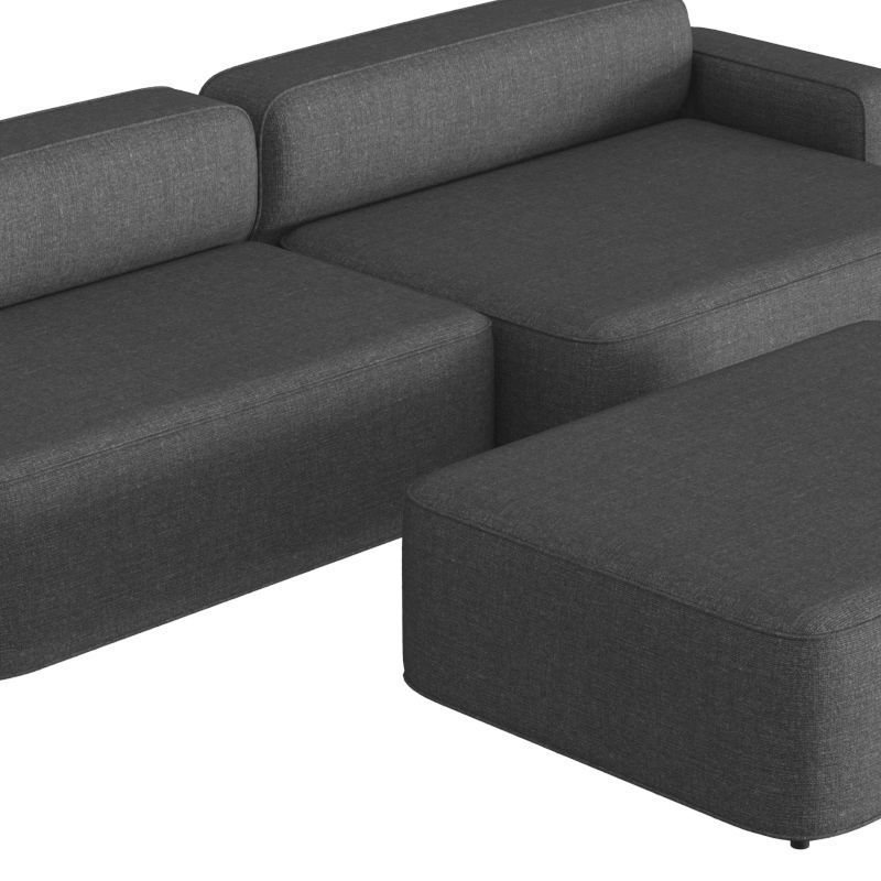 Rope Sofa Chaise Longue With Pouf 3D model_3