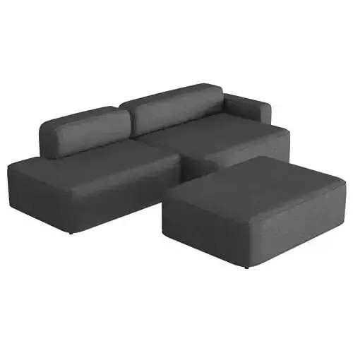 Rope Sofa Chaise Longue With Pouf 3D model Rope Sofa Chaise Longue With Pouf 3D model