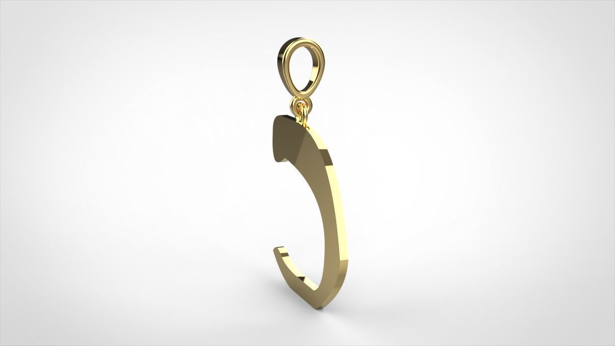 Pendant alphabet zaiedsloppy C small 3D print model_9
