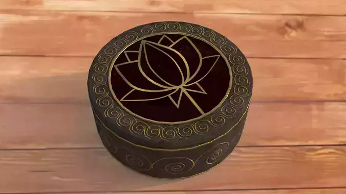 Vintage retro jewelry box PBR low-poly 3D model