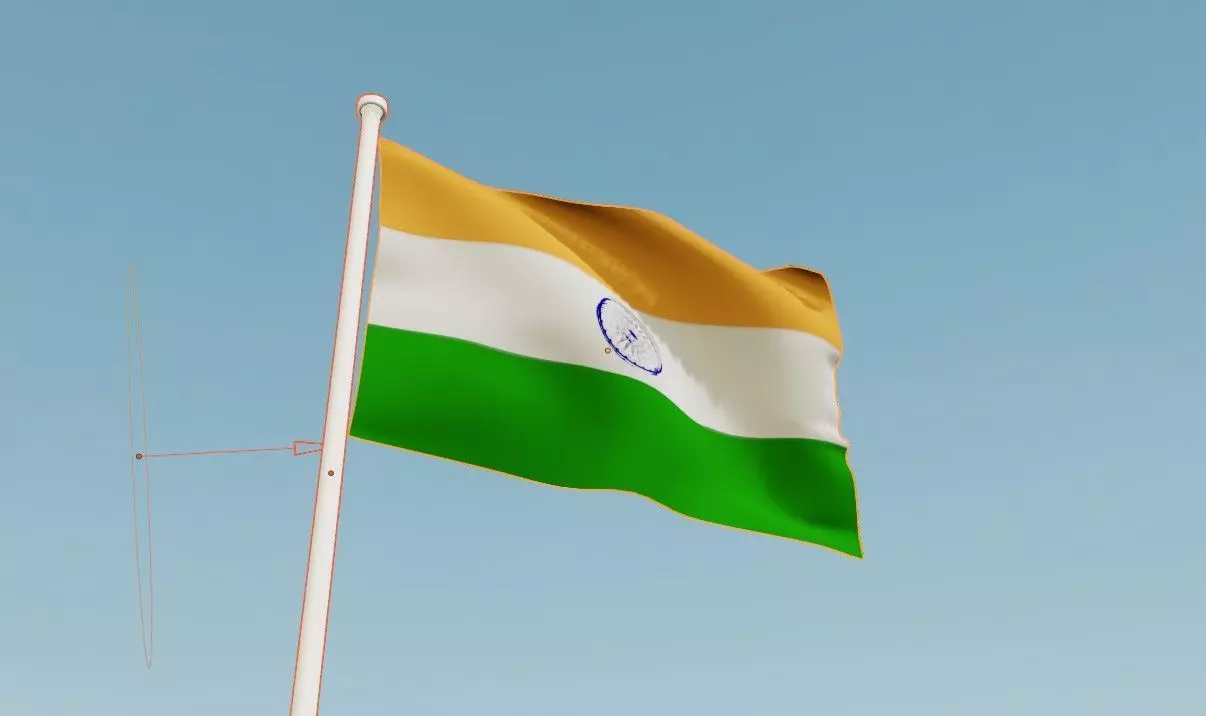 INDIA COUNTRY FLAG Low-poly 3D model