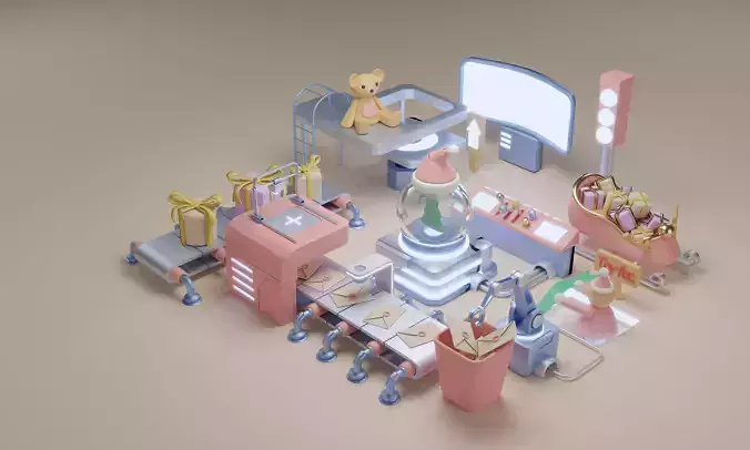 Production of Toy Factory Futuristic 