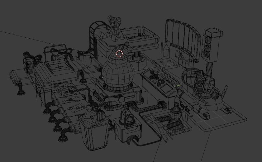 Production of Toy Factory Futuristic  Low-poly 3D model_9