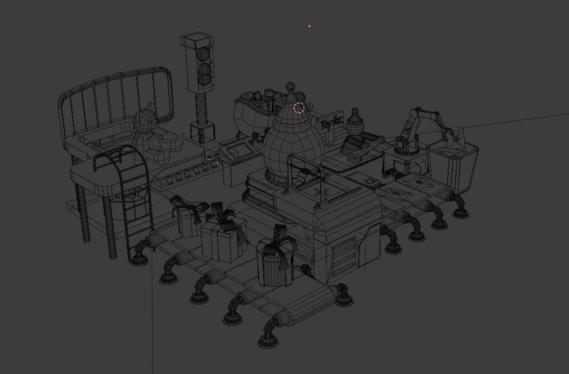 Production of Toy Factory Futuristic  Low-poly 3D model_7