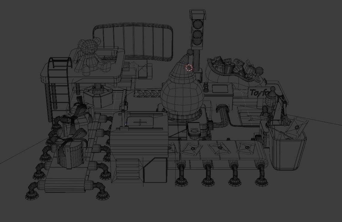 Production of Toy Factory Futuristic  Low-poly 3D model_8