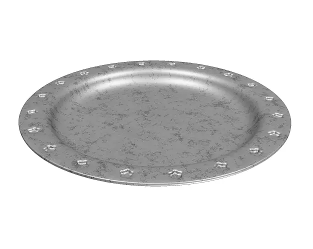 Classic Ceramic Plate Low-poly 3D model_0