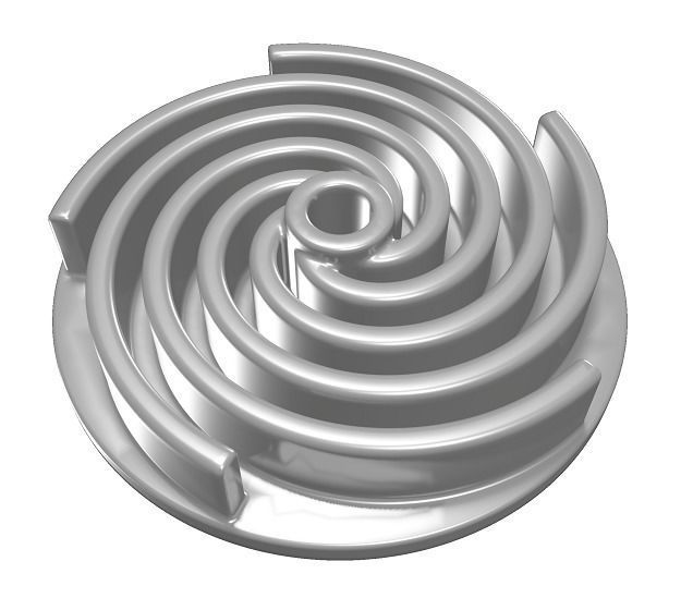 Classic Vortex Impeller Low-poly 3D model_1