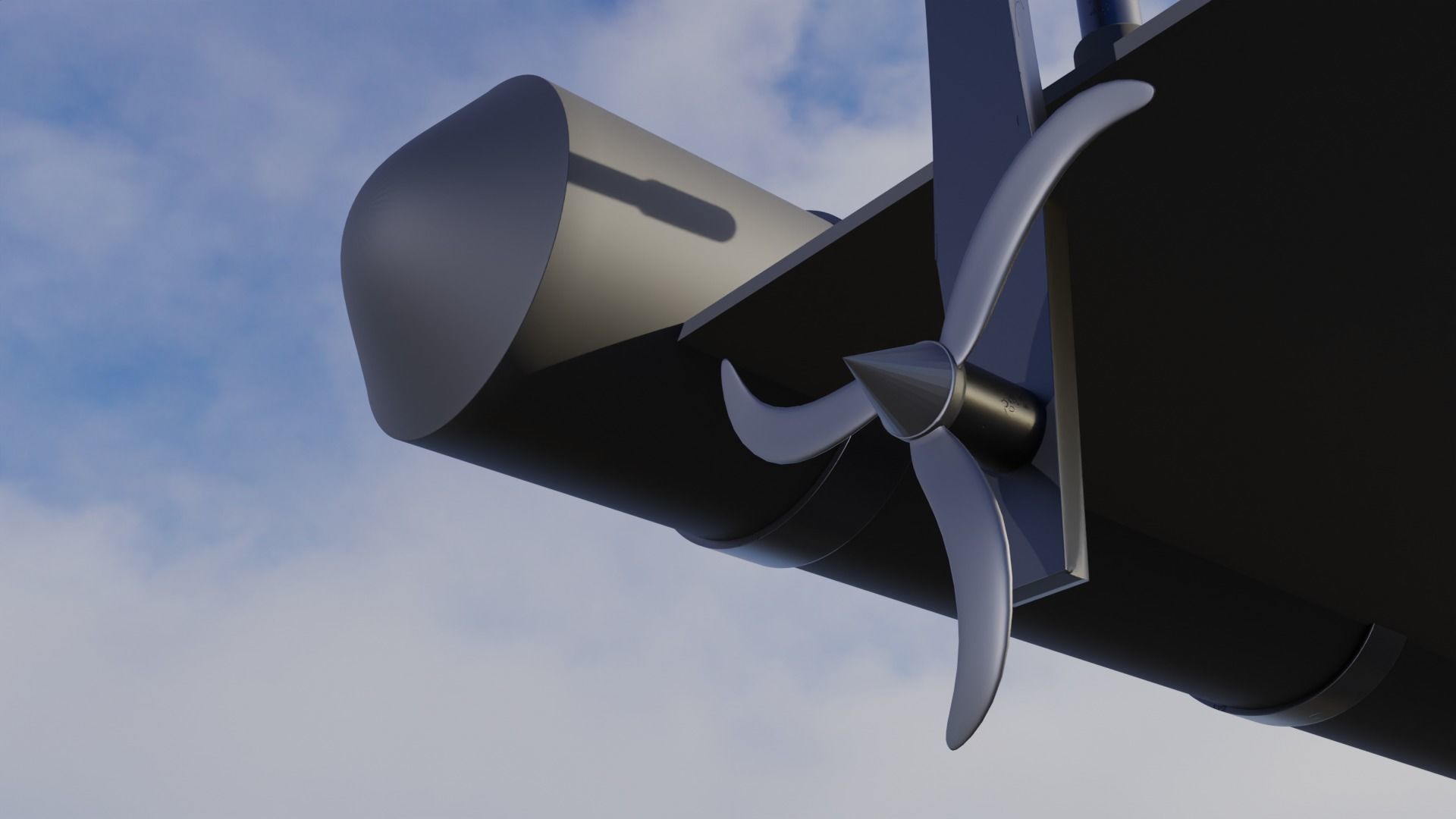 Raft with motor Low-poly 3D model_4