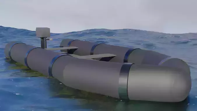 Raft with motor Low-poly 3D model