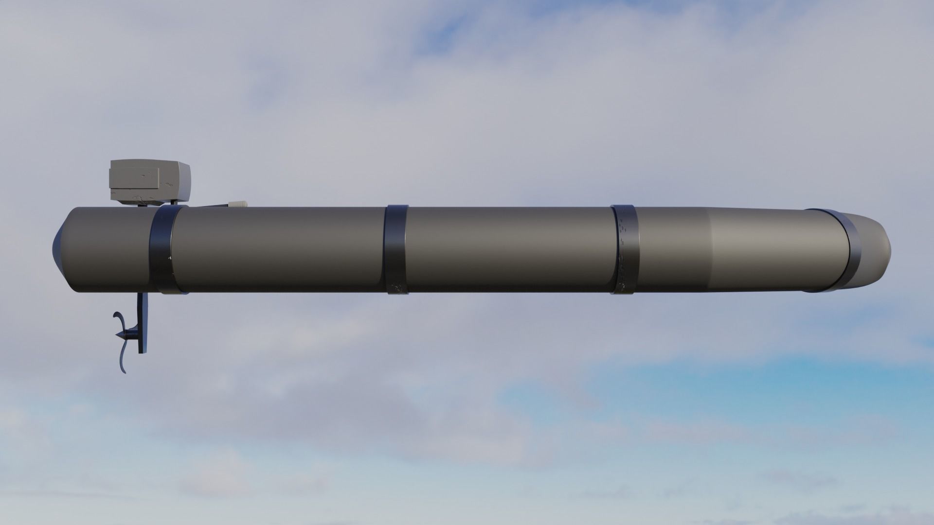 Raft with motor Low-poly 3D model_6