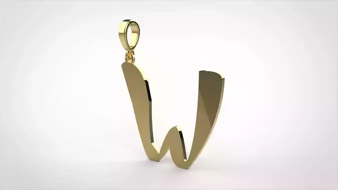 Pendant alphabet zaiedsloppy W small 