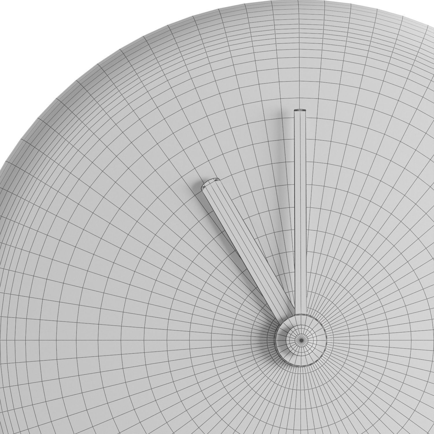 White Marble Table Clock 3D model_7