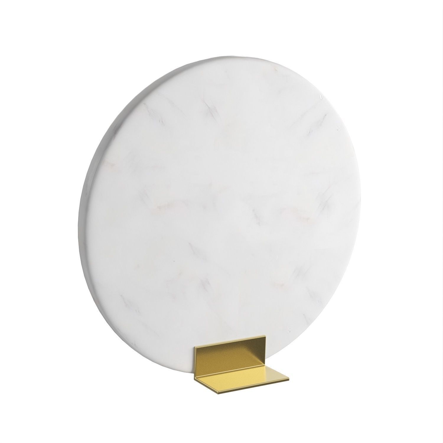 White Marble Table Clock 3D model_3