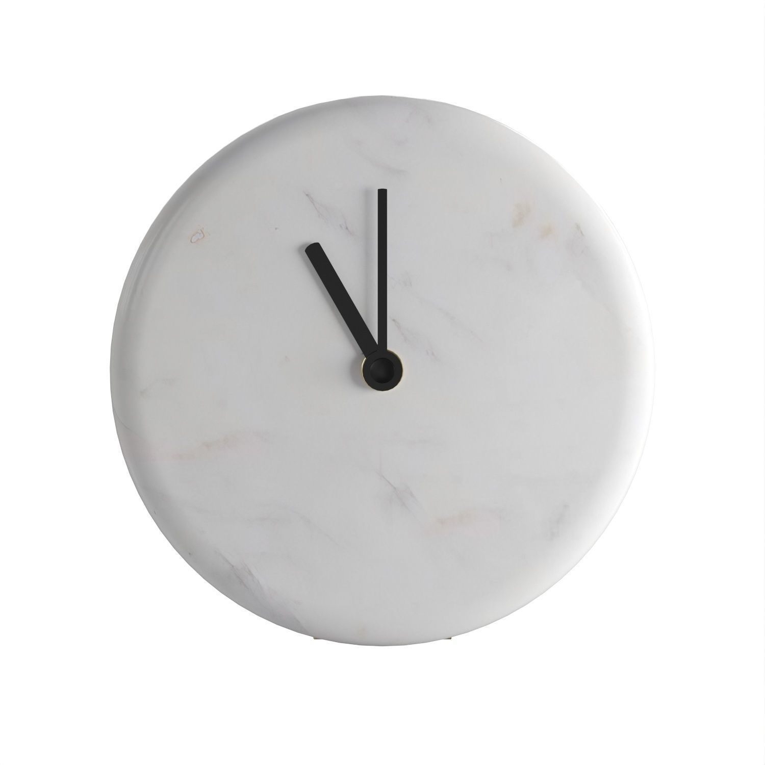 White Marble Table Clock 3D model_5