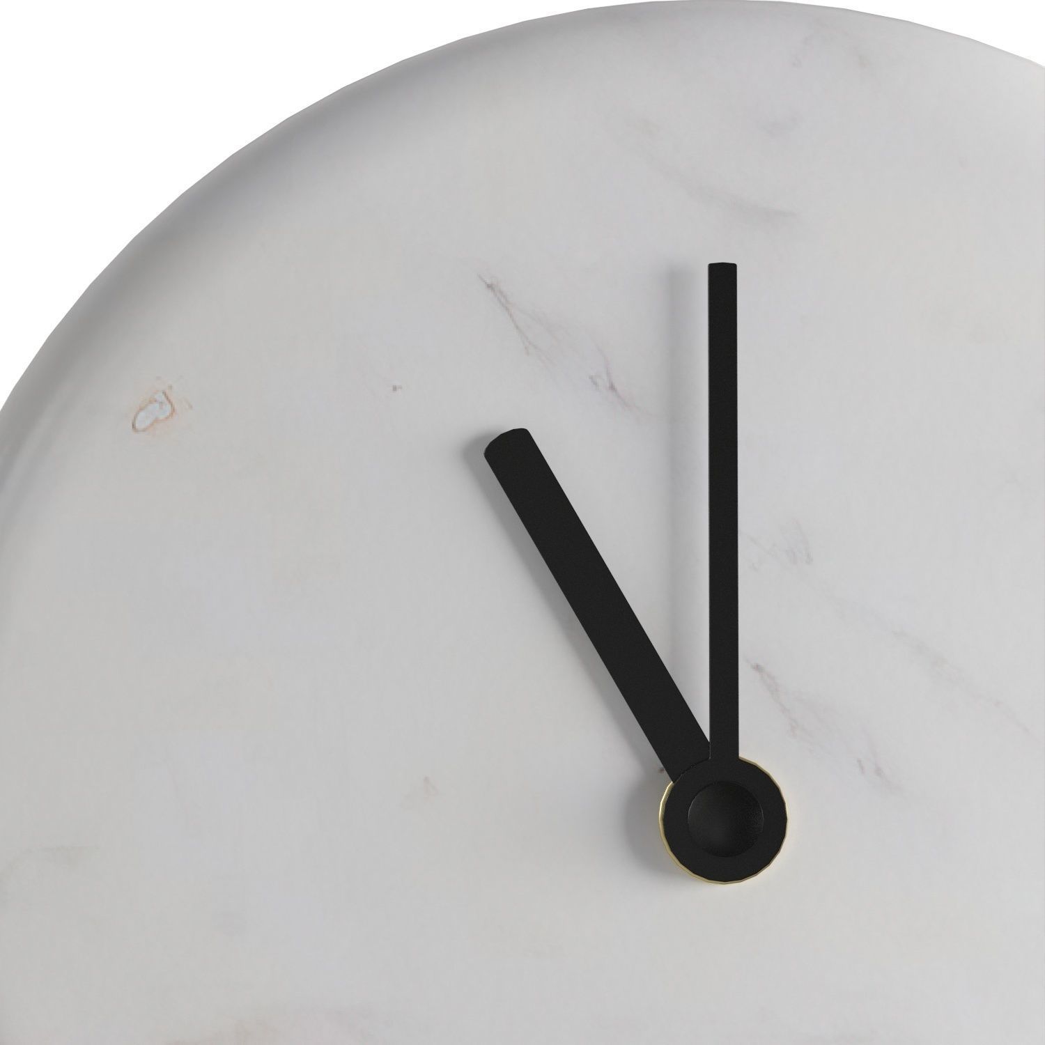 White Marble Table Clock 3D model_6