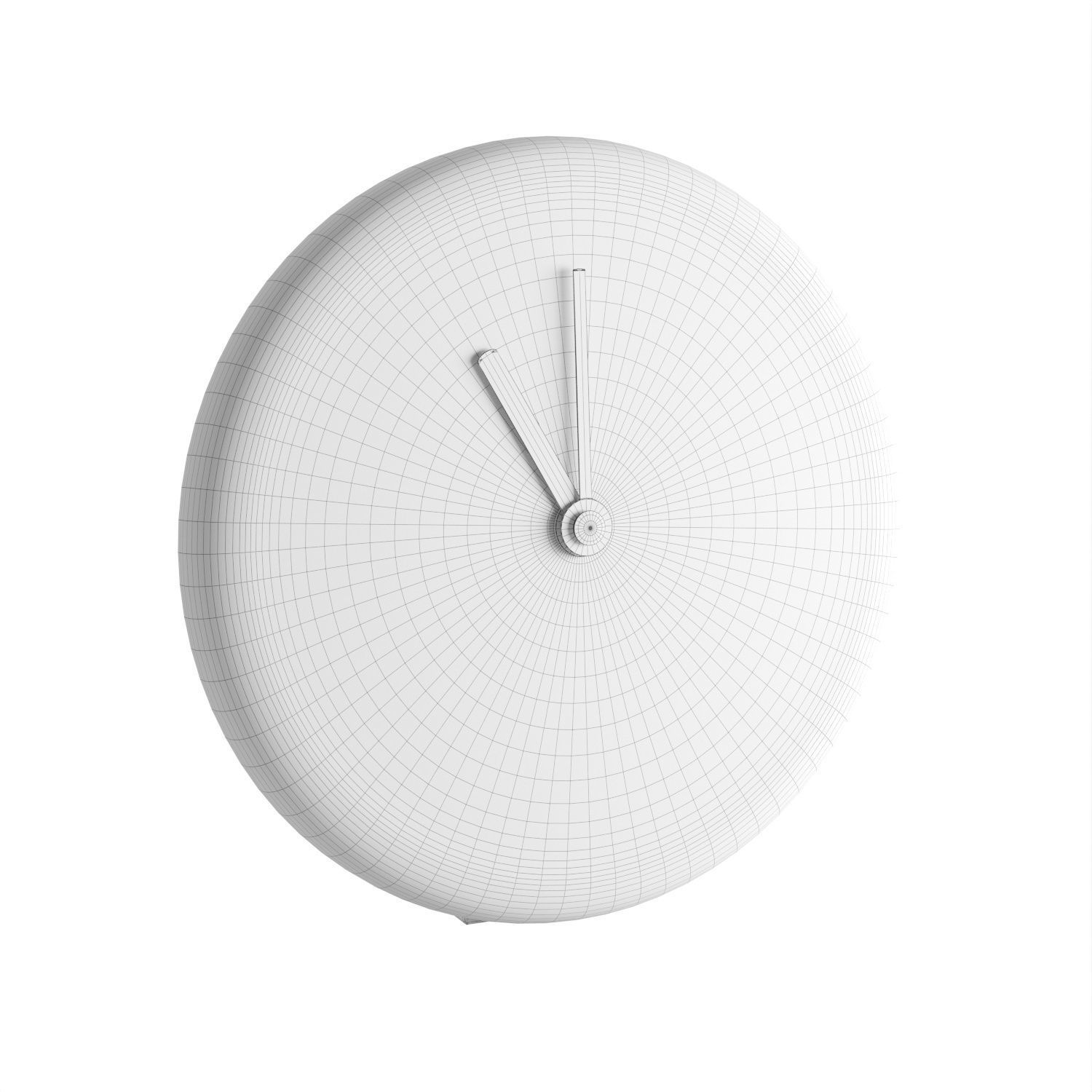 White Marble Table Clock 3D model_2