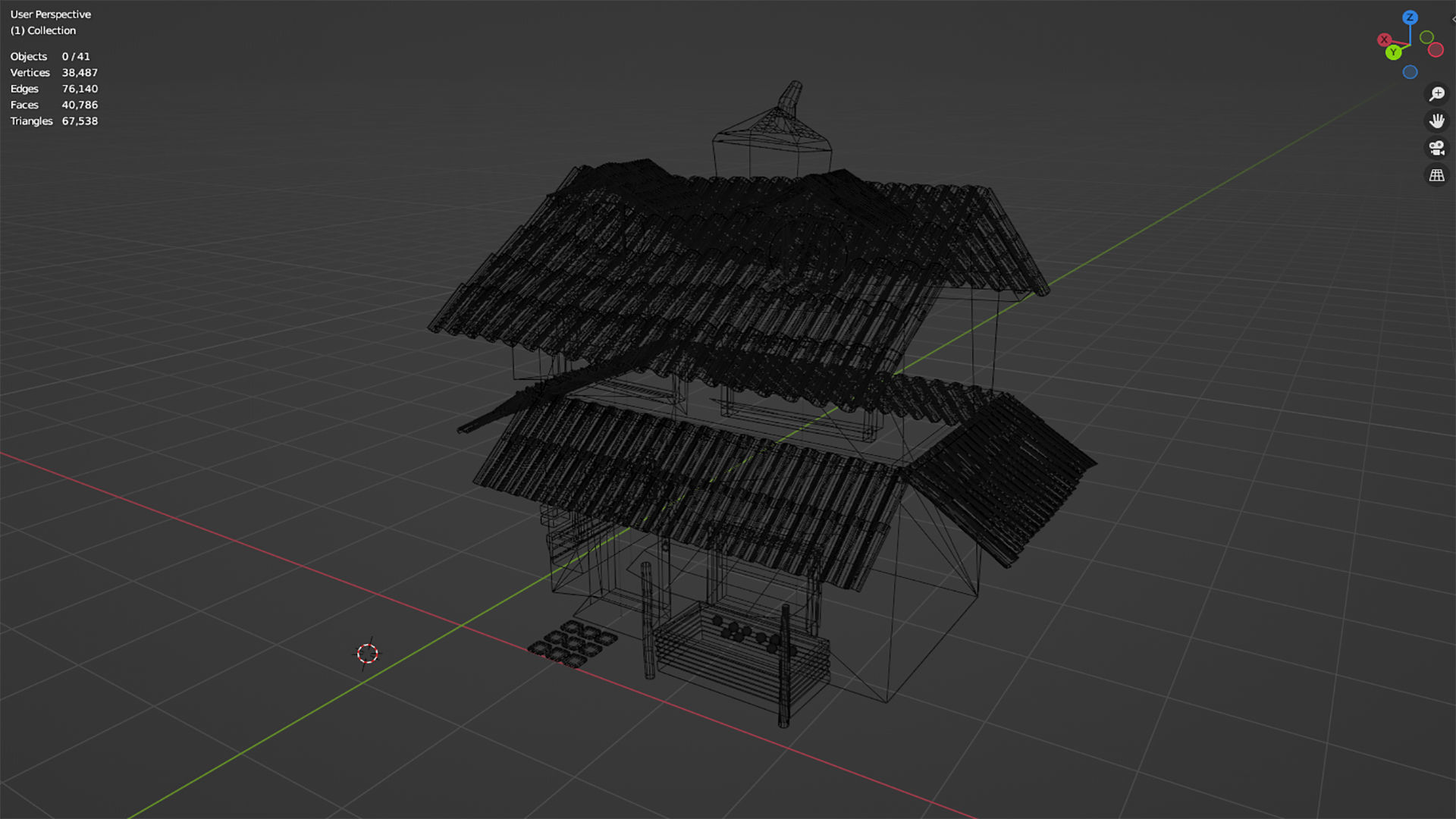 Medieval house with shop low Poly  Free 3D model_8